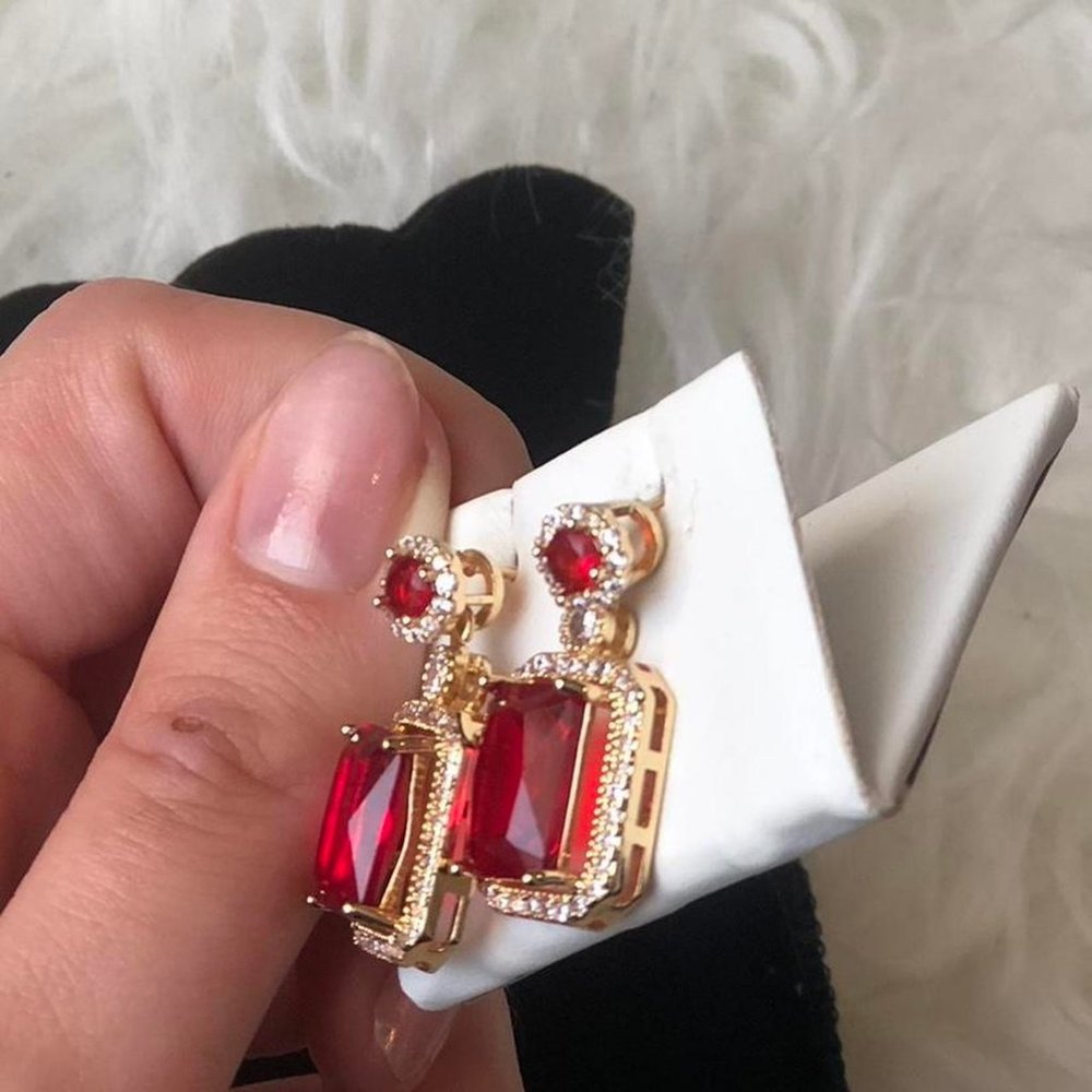 Ruby Drop Earrings - Picture 10 of 10